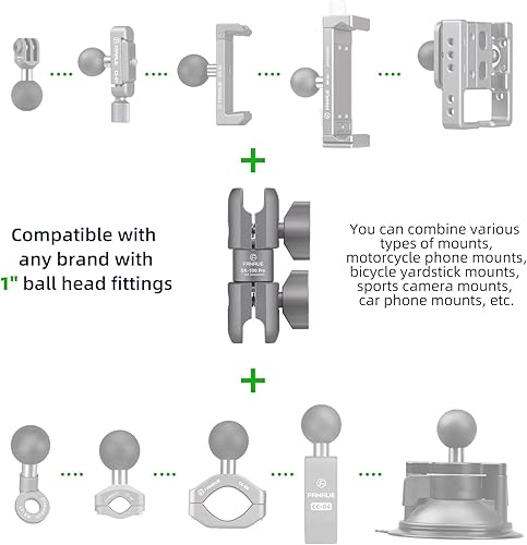 Miniatura 6 de FANAUE DA-100PRO - Brazo giratorio de doble zócalo compuesto, 3.7 pulgadas de longitud, construcción de aluminio, compatible con soportes RAM B