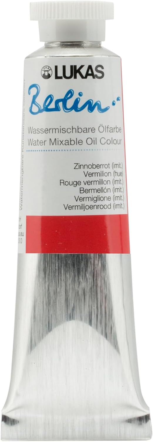 Lukas Berlin Pro Artists Water Mixable Oil Paint 200 ml Tube Prussian Blue, Water Soluble, Lightfast Pigments, Quick Drying, Easy Clean-Up, Eco-Friendly, Professional Quality, 40 Color Range