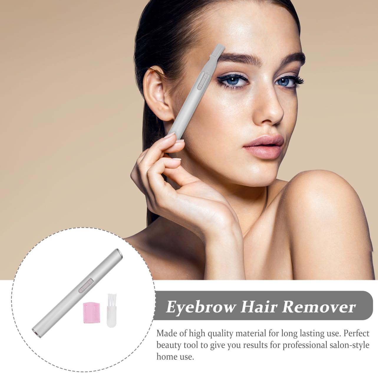 Electric Eyebrow Trimmer Eyebrow Hair Remover and Facial Hair Remover for Women Razor Tool with Comb Brush Portable Home Salon Travel Kit