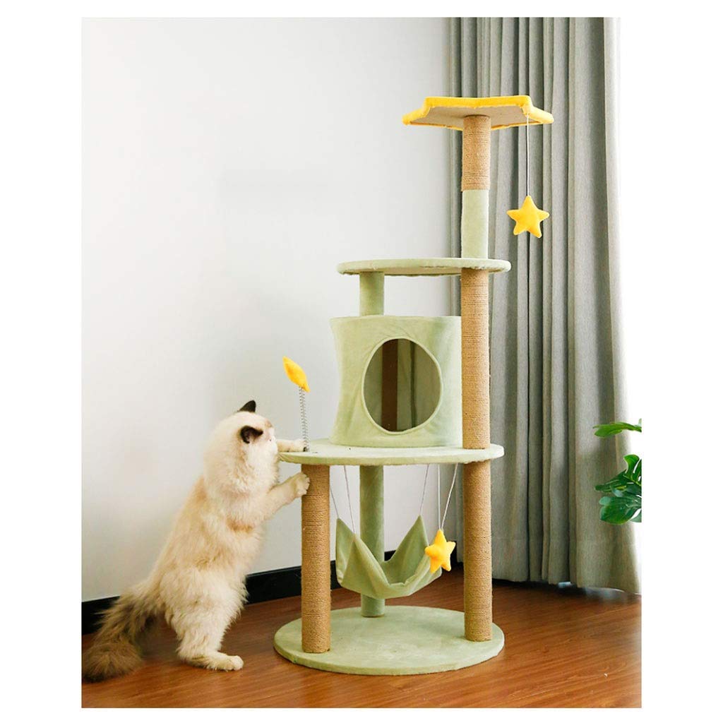 Arbre à chat avec griffoir en sisal et cachette surélevée pour appartement