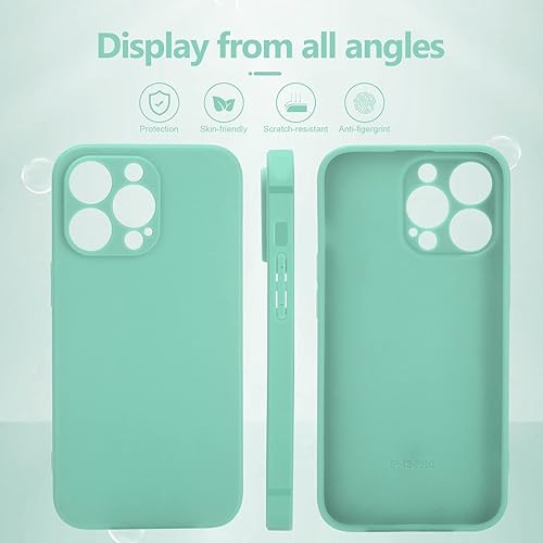 Miniatura 3 de YZR Funda de silicona compatible con iPhone 13 Pro Max (6.7 pulgadas 2021), con protección de cámara, funda de silicona líquida para teléfono (cian