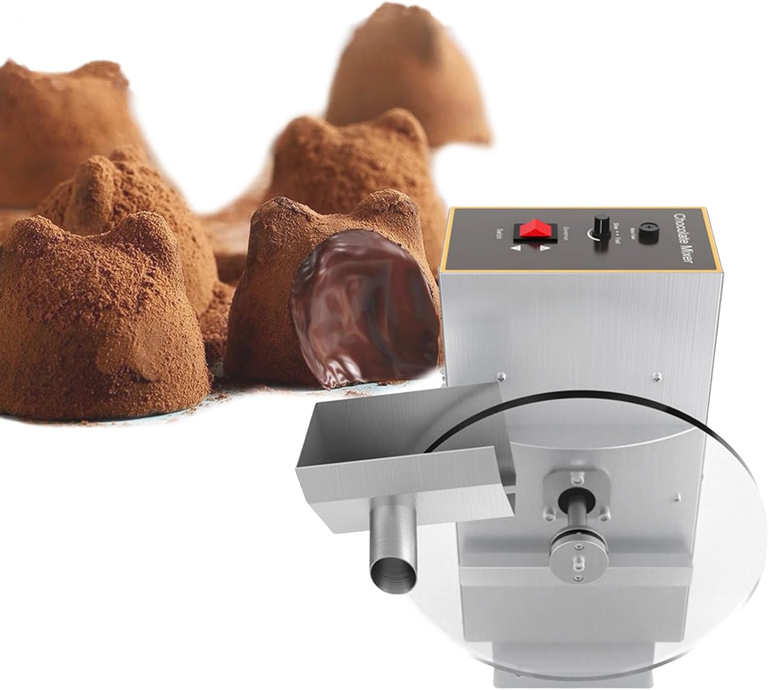 Heating Hot Chocolate Melter Mixing Machine, Chocolate Wheel Mixer Tempering Maker, Electric Chocolate Depositing Machine, Stainless Steel (220V)