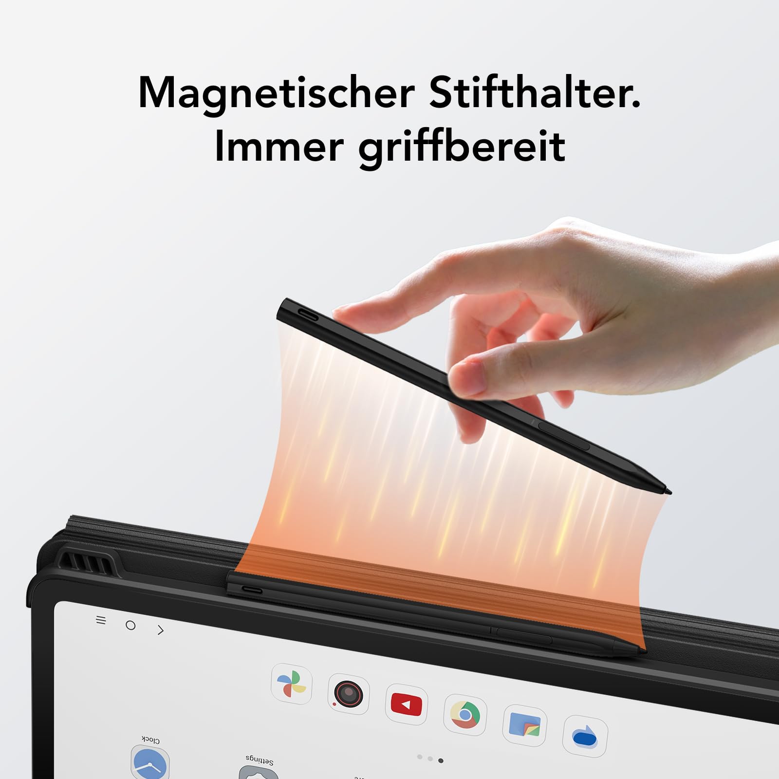 TCL T-Pen Stylus für NXTPAPER 14, NXTPAPER 11 Plus & weitere Modelle – Digitaler Stift mit 4096 Druckstufen, ultrageringer Latenz, verlängerter Akkulaufzeit, wechselbarer Spitze – Schwarz