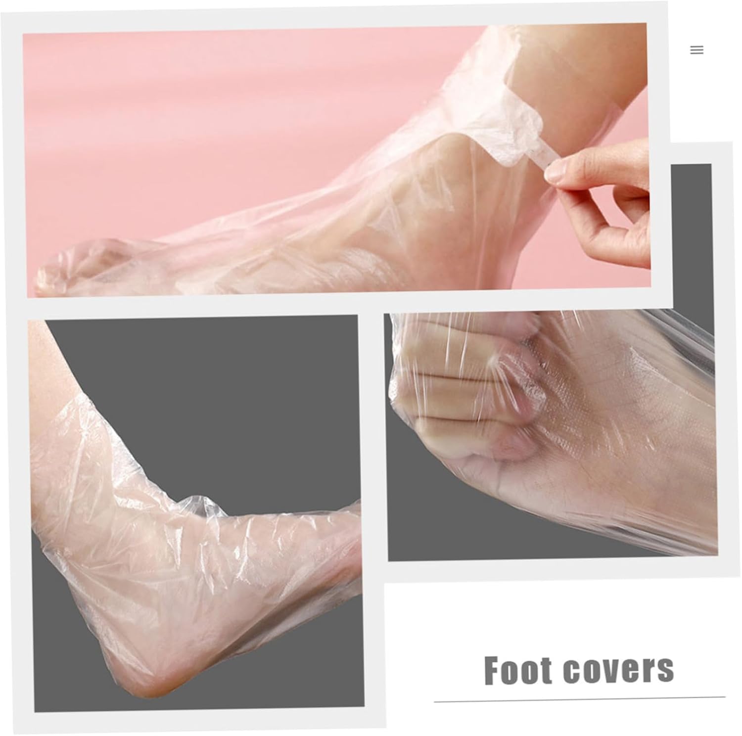 Outanaya 100Pcs Disposable Foot Hydrating Mask Thick Plastic Foot Covers for Salon Spa Pedicure and Shoe Trying-On