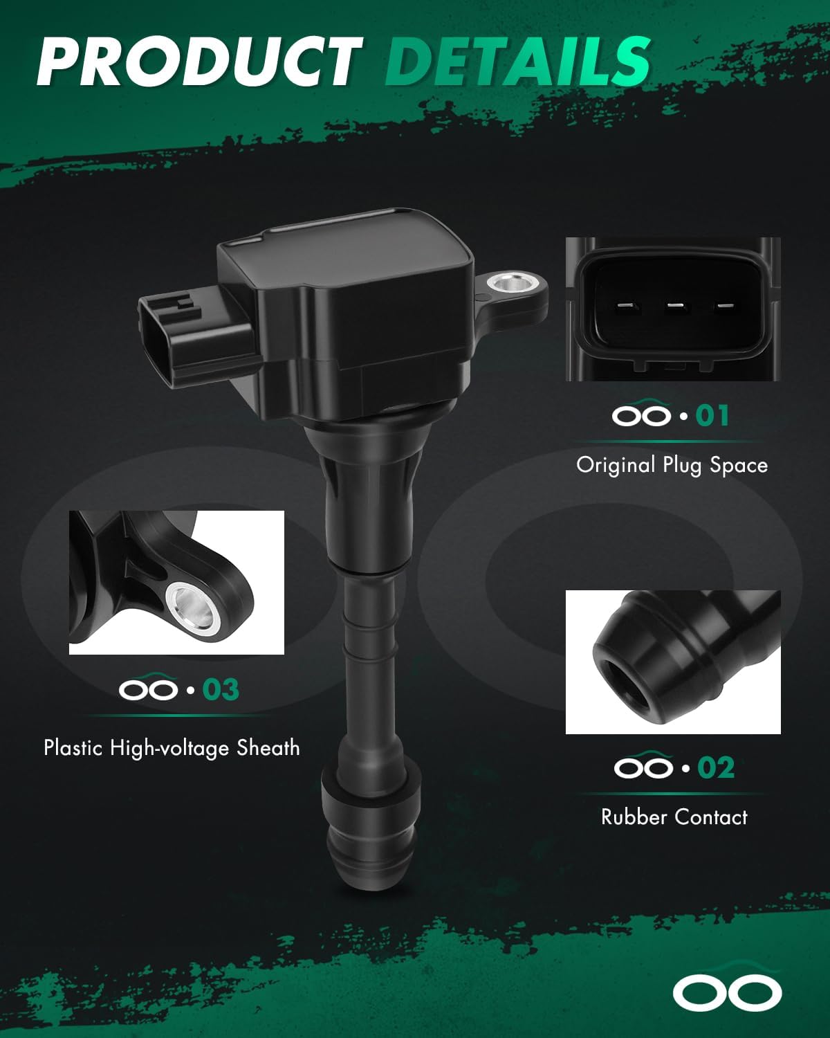 SCITOO Coil Pack of 8 Ignition Coil,for Infiniti Q45 4.5L 2002 2003 2004 2005 2006,for Infiniti FX45 4.5L 2003 2004 2005 2006 2007 2008 52-1757, UF482 UF-568