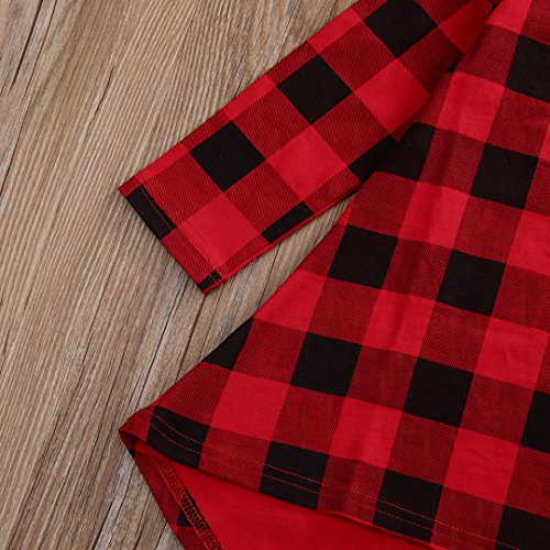 Lovely Baby Kids Girl Dress Plaids Checked Party Princess Formal Dresses Tutu (3-4Years) Red #TOP5