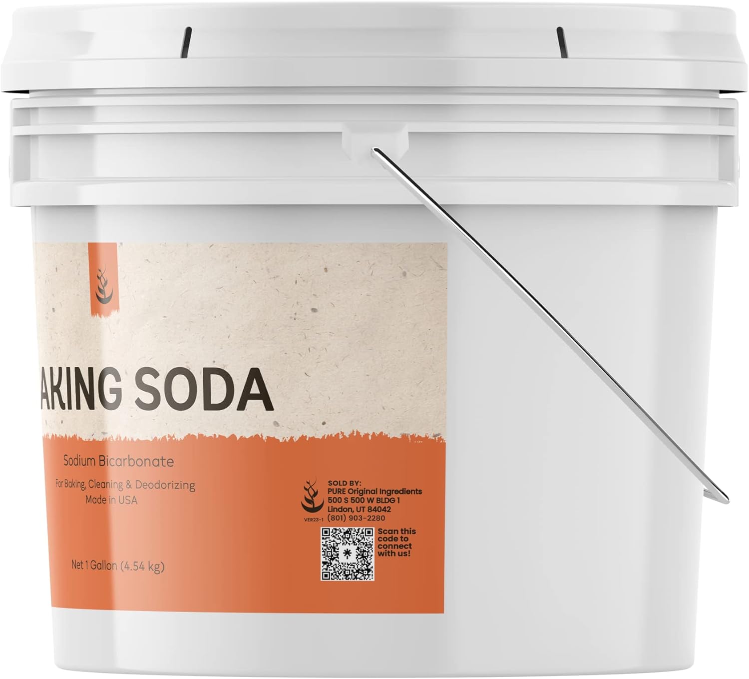 PURE ORIGINAL INGREDIENTS Washing Soda & Baking Soda Bundle (1 Gallon Buckets), Cleaning, Baking, Fine Powders