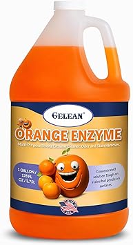 Multi-Purpose Probiotic Enzyme orange Cleaner, 1 Gallon 128 oz. - Pet Stain and Odor Remover - Concentrated - Professional & Home Strength Drains, Floors, Bathrooms, Toilets Trash Can, Made in USA