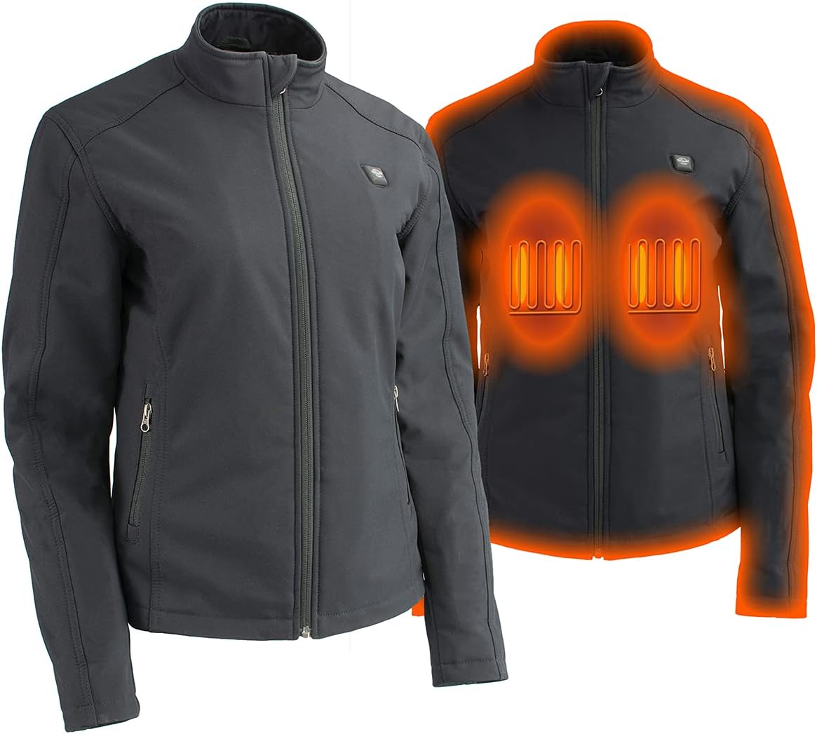 Nexgen Heat Women Zipper Front Soft Shell Jacket W/Front & Back Heating Elements