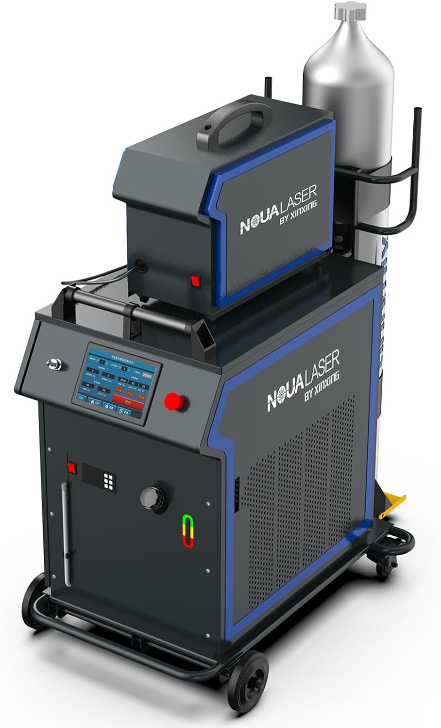 1500W Laser Welder Workstation, 4 in 1 Handheld Fiber Laser Welding Machine with Wire Feeder & Gas Cylinder Bracket, Industrial Water-Cooled Welder Non-Stop Metal Welding, Cutting, Rust/Paint Removal