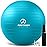 ProBody Pilates Yoga Ball - Fresh Colors Exercise Ball for Stability, Pregnancy, Workout, Physical Therapy & Birthing, Balance Ball Chair (Sky, 75 cm)