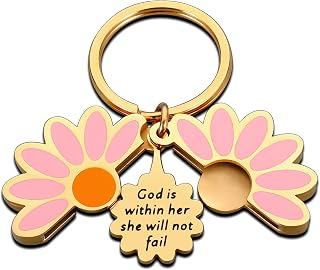 Christian Religious Baptism Gifts for Girls Women Confirmation First Communion Gifts Keychain for Daughter Teen Girls Bible Verse Catholic Church Stuff for Female Friends Mom Sister Birthday Christmas