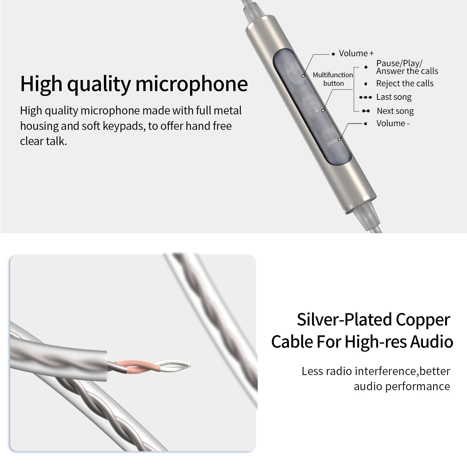 SoundMAGIC E80D Digital USB C Headphones - Type C Wired Earbuds with Microphone HiFi Stereo Earphones Powerful Bass Noise Isolating Compatible with Android Device, Gunmetal