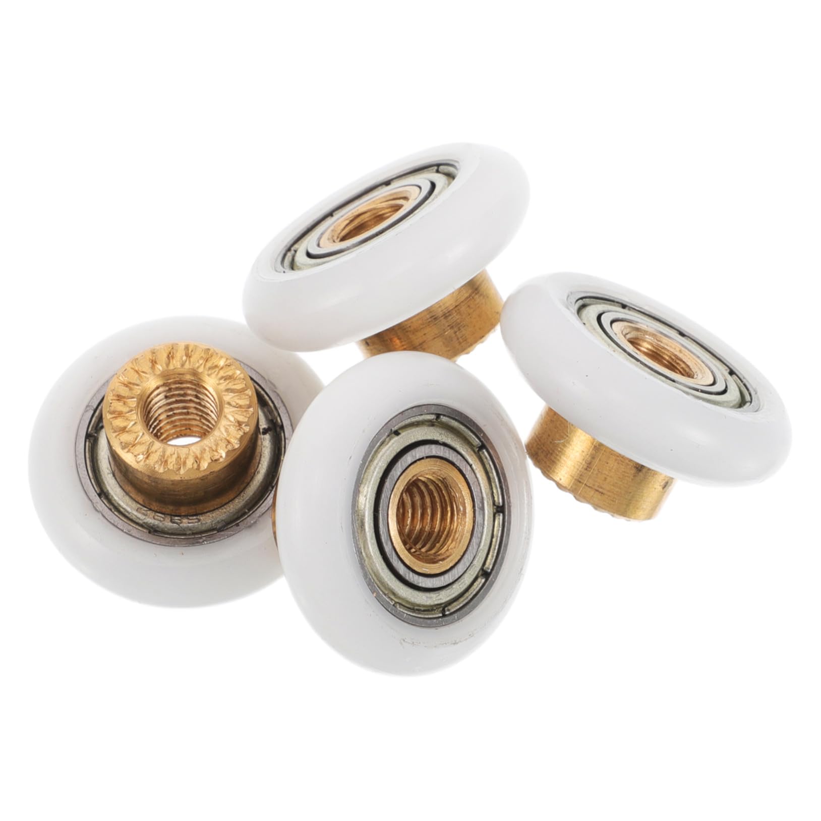 Kit de 4 Ruedas para Puerta de Cristal de Baño en Cristal Templado y Mecanismo Suave