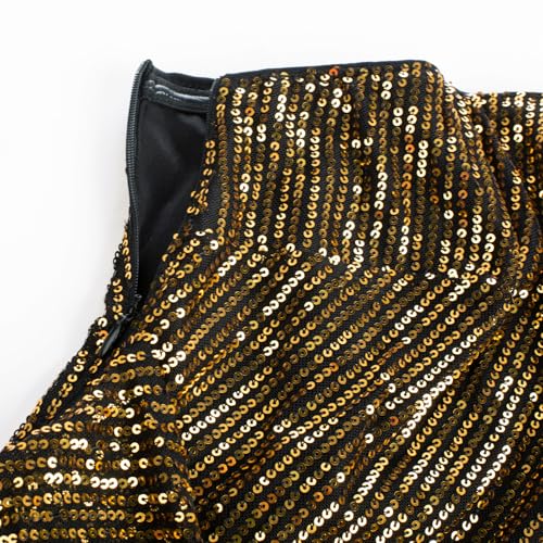 Image of GRACE KARIN Womens Sequin Dress Cocktail One Shoulder Sleeveless Sparkly Tie Waist Party Mini Dresses