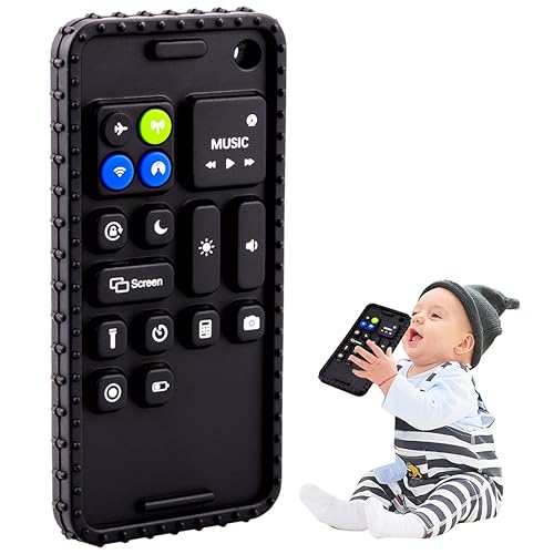 Juguetes de dentición de teléfono para bebés de 0 a 3, 0 a 6, 6 a 12 meses  Juguetes mordedores de silicona suave para bebés  Juguetes antiestrés