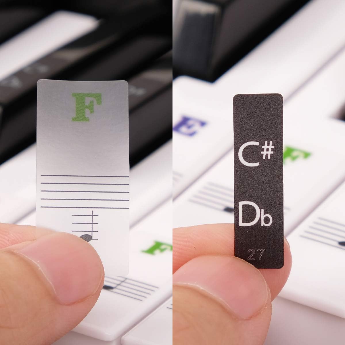 Piano Stickers Labels for 37, 49, 54, 61, 88 Keys Keyboard, Piano Removal Stickers, 52 Labels
