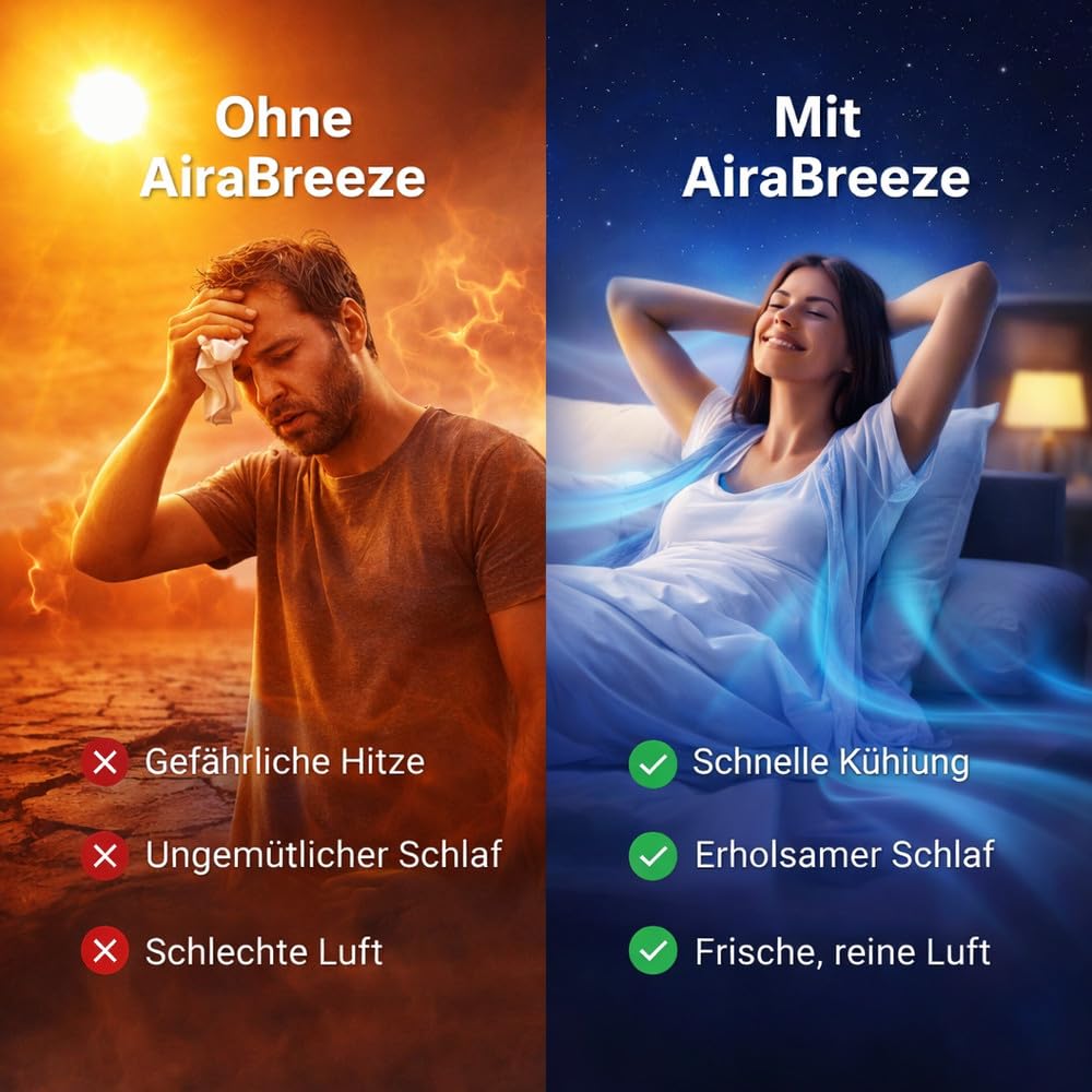 AiraBreeze™ Mini condizionatore d'aria raffreddatore d'aria ventilatore portatile camera da letto silenzioso