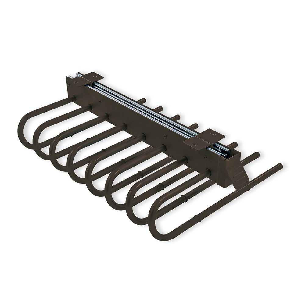 Emuca 6912813 Porte pantalons extractible, Gauche, Peint en moka, Acier et Plastique.