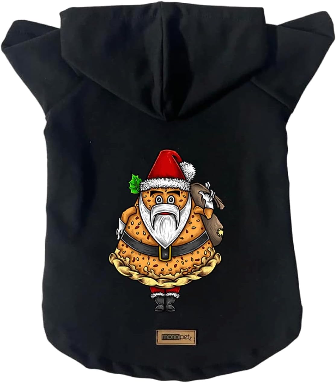 Kapişonlu Polar Sweatshirt Köpek ve Kedi Kıyafeti & Elbisesi - Siyah Pizza Baba M Beden