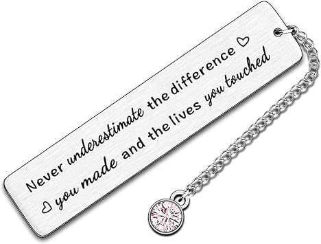RFTWXHPN Coworker Colleague Appreciation Thank You Gifts Bookmark for Women Employees Volunteers Never Underestimate the Difference You Made Book Mark for Staff Social Workers Gifts