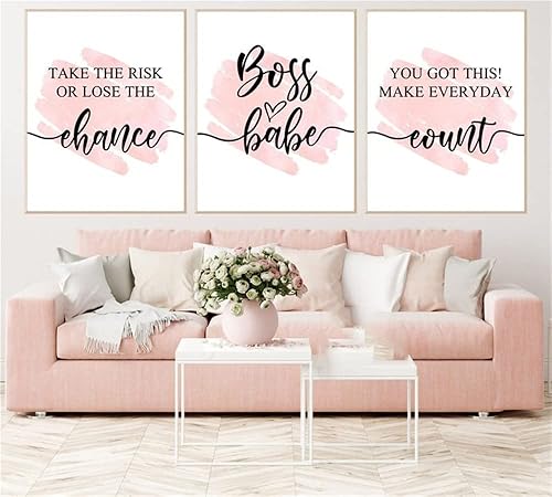 Miniatura 8 de NATVVA Pintura en lienzo de 3 piezas, impresiones plateadas, arte de pared de bienes raíces, póster modular, citas de agente inmobiliario, imágenes