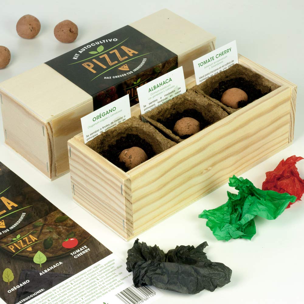 Kit Autocultivo | Pizza | Orégano, albahaca y tomate cherry.