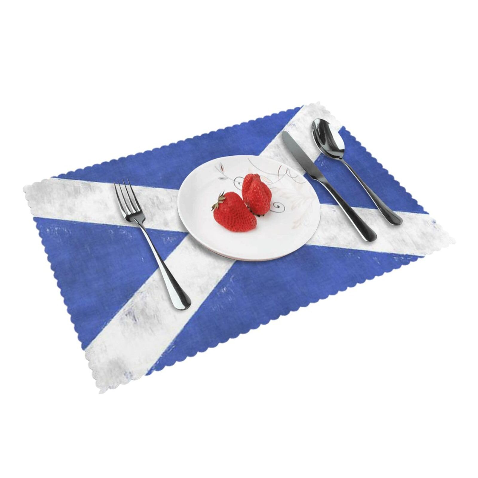 Bnvsadc Scottish Retro 4 Pcs Heat Resistant Placemat 45X30 Cm, Printed Non-Slip Place Mats For Kitchen Dining Table Indoor Outdoor