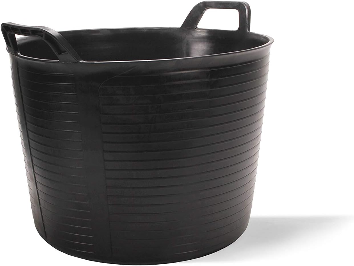 Decco Tubtrugs 40L Medium Original Professional 2-Handled Tuff Bucket, Black