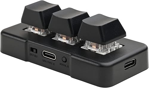 Mini teclado mecánico inalámbrico USB tipo C Bluetooth de 3 teclas, 9 teclas, teclado macro gammable para juegos, control con una sola mano,