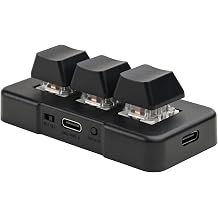 iKKEGOL Mini USB Type C Wired 3 Keys Mechanical Keypad 9 Keys Full Pro Gaming Macro Gaming Keyboard, One Hand Control RGB Light HID Pad Black