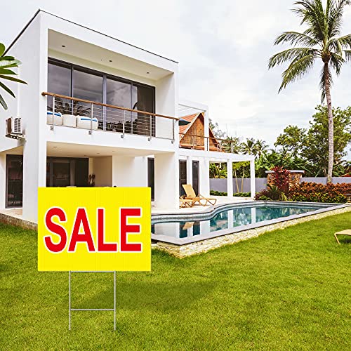 Ikayas 10Pcs 24 X 10 Inches Metal Yard Sign Stakes H Stakes Wire Stakes Yard Sign Holder For Blank Yard Sign Law Sign Garden Yard Signs For Party Decorations,Garage Sale, Guidepost, Open House #TOP4