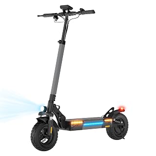 Electric Scooter for Adults, 28 MPH Top Speed & 28 Mile Range, 1000W Powerful Motor, 10" Off-Road Tires, Dual Suspension & Ambient Light & Turn Signals, Foldable Adjustable Handlebar Commuting Scooter - Amazon product rated Grade B