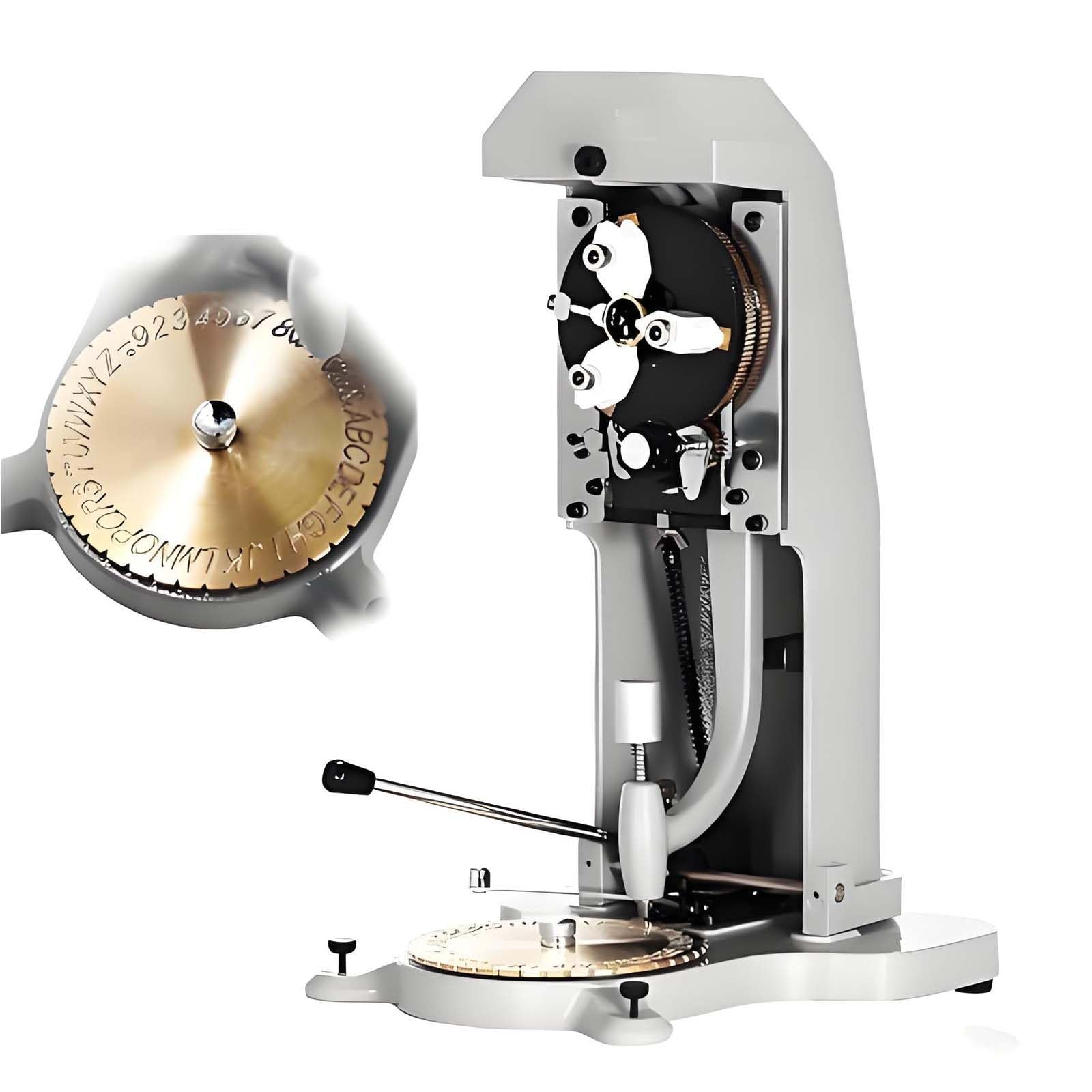 GUTYGIO Inside Ring Engraver Machine,Manual Ring Inner Engraving Machine,Ring Jewelry Making Engraver Machine, with 2 Fonts Dial, 1.5mm-2.0mm Character Letter Block