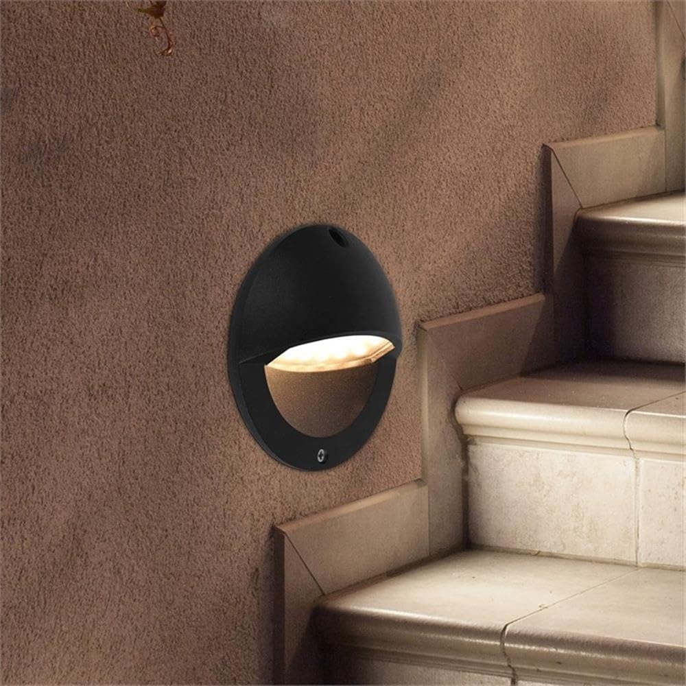 Pemberly Row 5" Integrated LED Outdoor Step Light, Matte Black Aluminum, Frosted Glass Diffuser, IP67 Rated, 3000K, 3W 12V, ETL Listed, Durable Weatherproof Lighting for Residential or Commercial Use