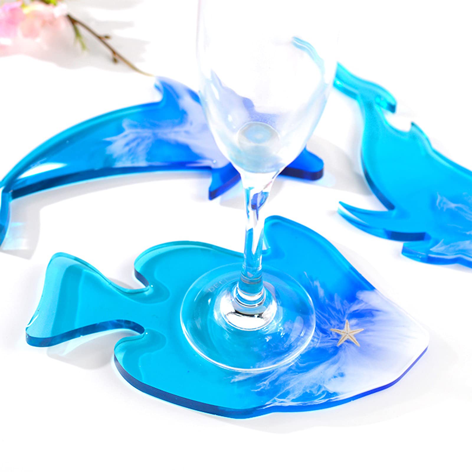 Lot 2 Moules Silicone Animaux Marins - Tortue Dauphin Poisson Pour Bonbons Savon Résine