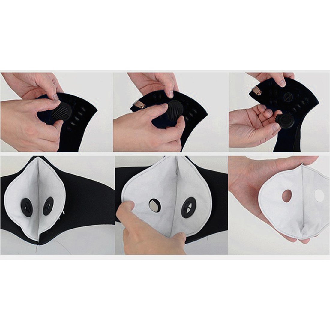 Jonty™ Red Print Neoprene PM 2.5 N95 Anti Pollution Activated Carbon Dust Face Mask with Breathing Valve 3