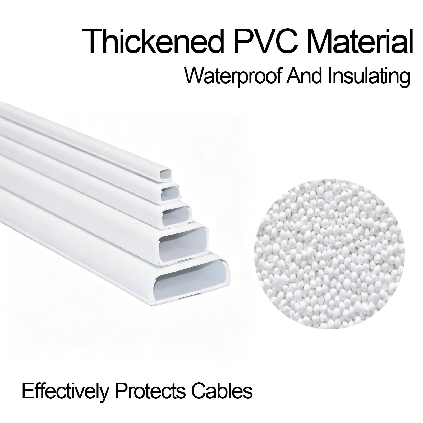 Canalina Passacavi Muro in PVC da 100cm Canalina Autoadesiva per Cable Management Ideale per Casa, Ufficio o Ambienti Esterni(White,3.9/1.5in)