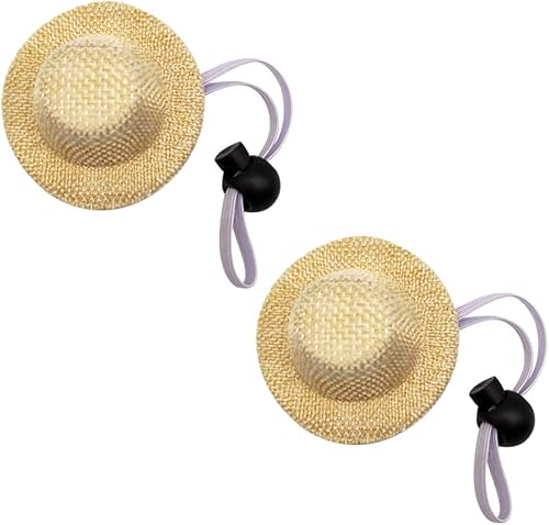 Miniatura 10 de ABOOFAN Sombrero de paja para mascotas, sombrero de paja para playa, sombrero de cumpleaños para gato, traje hawaiano, sombrero para mascotas,