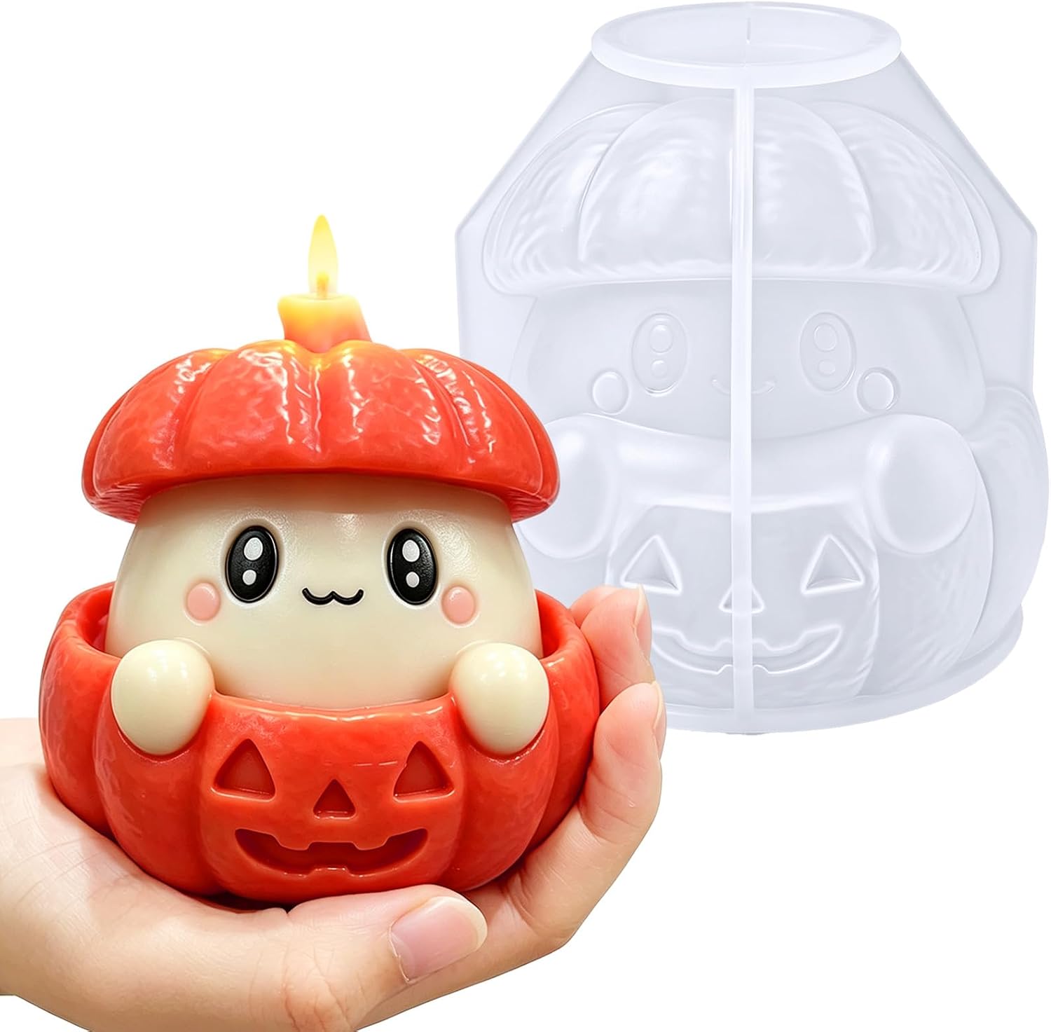 Halloween Candle Molds, Little Ghost Face Pumpkin Molds