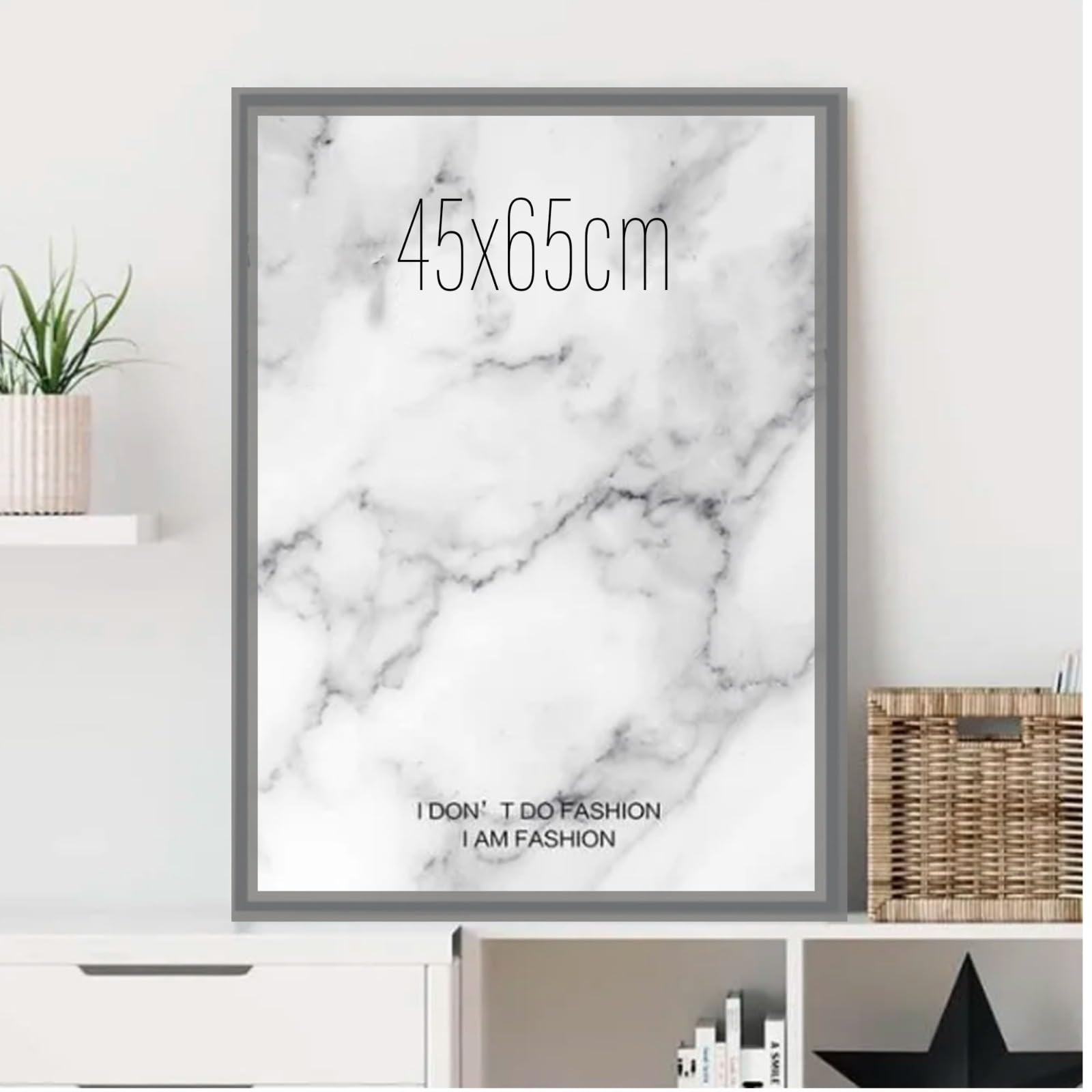 45x65cm Picture Frame Wooden Portrait & Horizontal with Hooks & Acrylic Glass Photos Pictures Frame for Wall Decoration (Silver, 45x65cm)