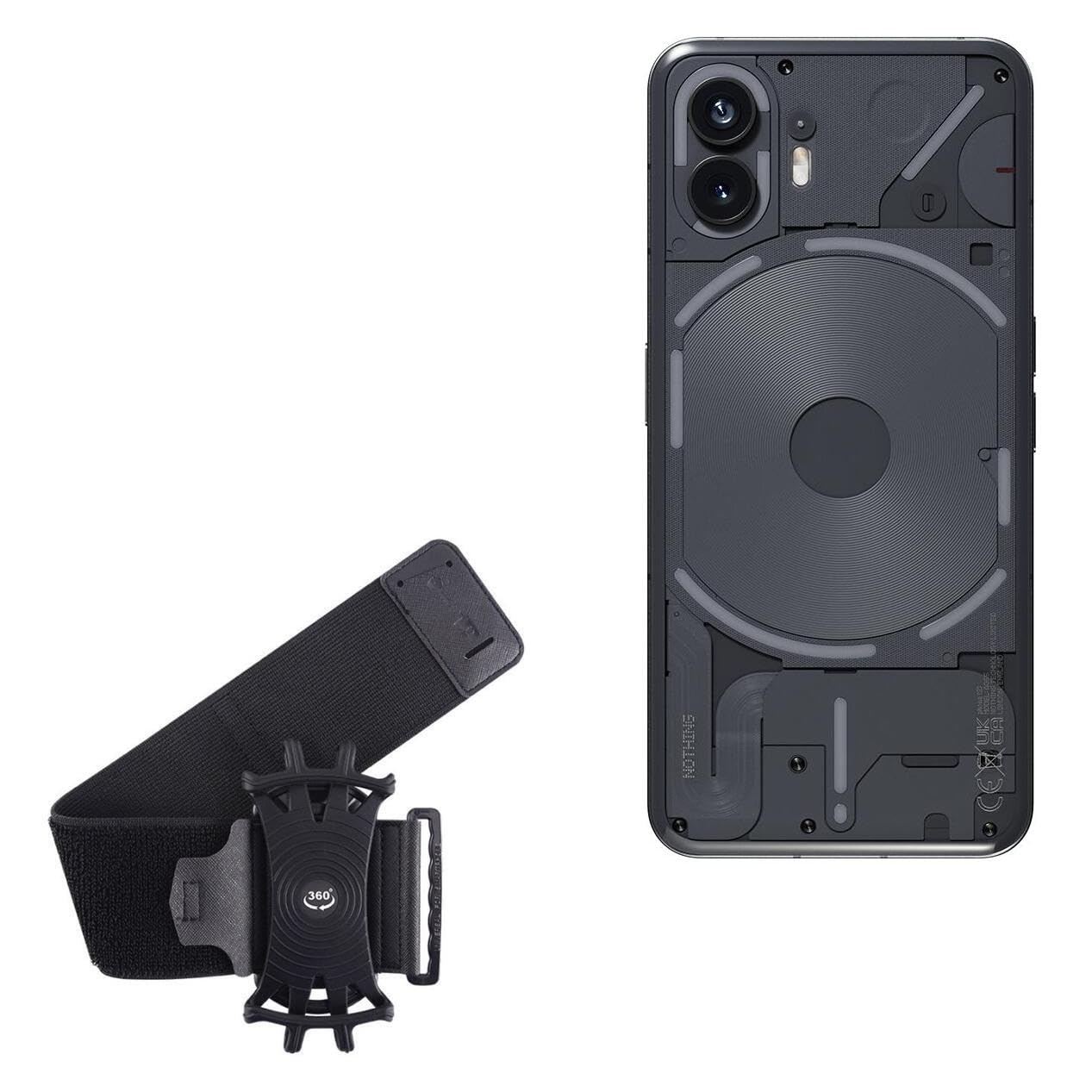 BoxWave Holster Compatible with Nothing Phone 2 - ActiveStretch Sport Armband, Adjustable Armband for Workout and Running - Jet Black