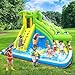 TOAOB Inflatable Water Slide：5 in 1 Crocodile Bounce House Water Park for Kids - Climbing Wall Splash Pool Water Cannon Basketball Rim - 480W Blower - for Indoor Outdoor Backyard Birthday Party