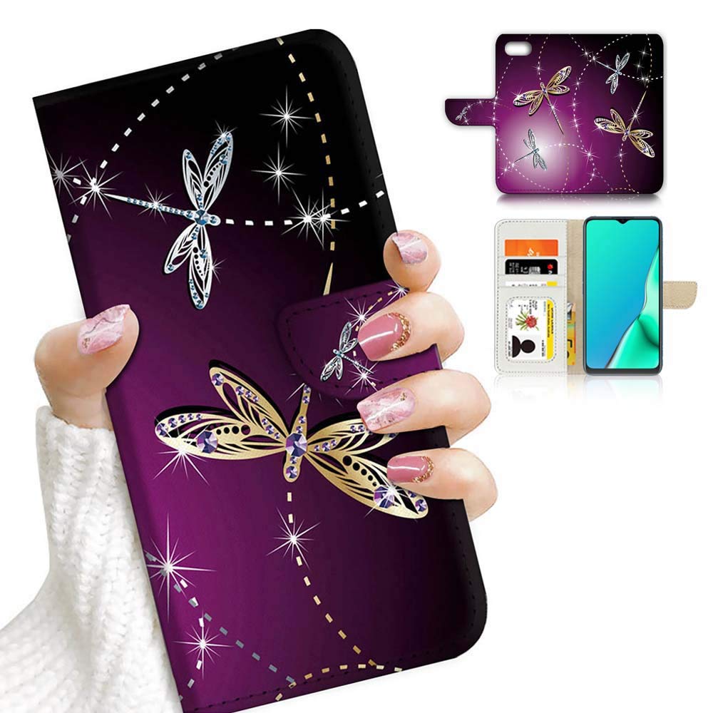 for iPhone SE 2 2020, iPhone SE 2nd Generation 2020, fits iPhone 8 7 6, Designed Flip Wallet Phone Case Cover, A20232 Purple Dragonfly 20232