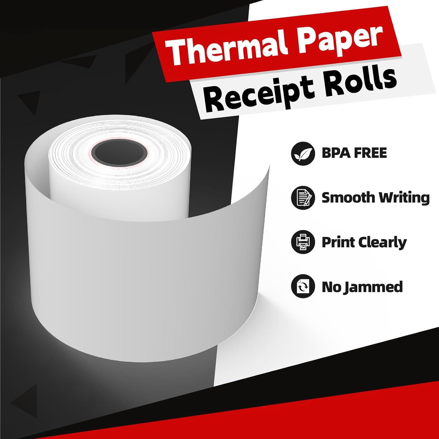 HUOJI 2 1/4 x 85 Thermal Paper Rolls, 50 Rolls Receipt Paper Compatible with Square Terminal Credit Card Machine Verifone VX510 VX570 FD50 T4220