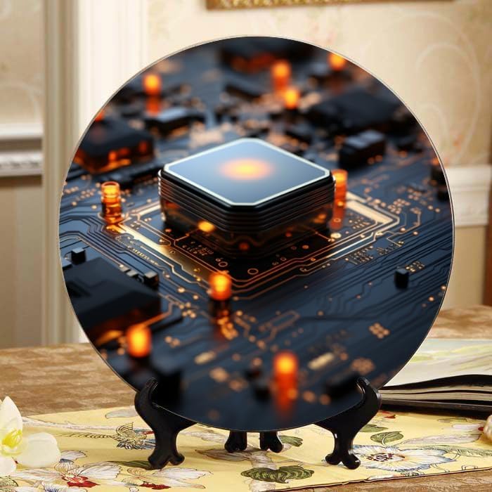 Artwork Panda 10-inch Ceramic Plate for Wall Display or Tabletop, with Stand & Hook DP-832736898