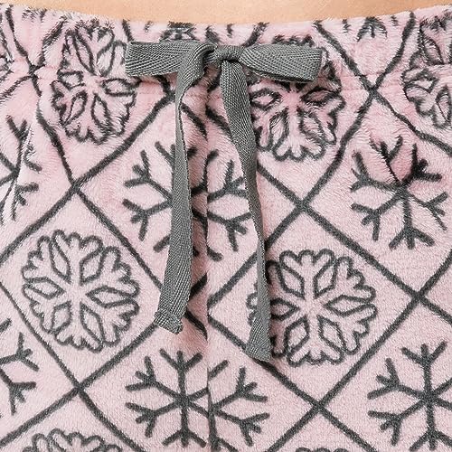 Fruit of the Loom Women's Sueded Jersey Crew Top and Fleece Pant Sleep Set4