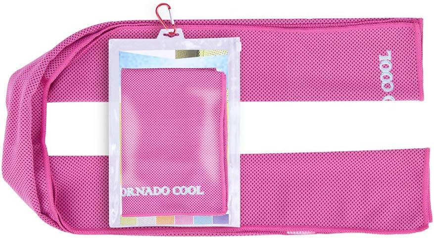 Cooling Towel, Instant Chilling Cold Towels for Sports, Swimming, Women, Yoga, Workout, Athletes, Gym, Neck, Golf, Travel Camping & More( 12" x 33", Red)