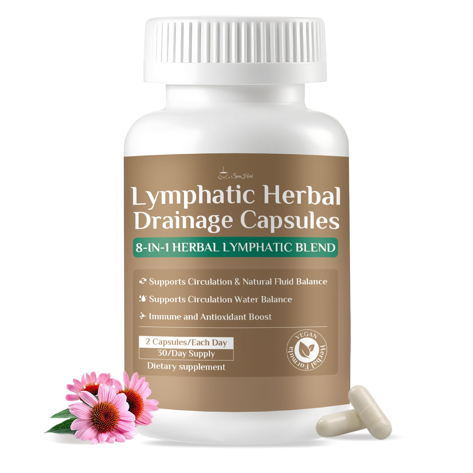 Amazon.com: SpenHerb Lymphatic Drainage Capsules Supplements, 8-in