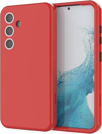 Ankoe for Samsung Galaxy S24 Plus Case, Shockproof Heavy Duty Protection Hard Plastic Cover+Silicone Rubber Dual Layer Protective Phone Case for Samsung Galaxy S24 Plus Red